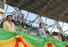 ຮອງປະທານປະເທດ ຮ່ວມຊົມຊ້ອມໃຫຍ່ພິທີເປີດມະຫະກຳກິລາແຫ່ງຊາດ ຄັ້ງທີ XII